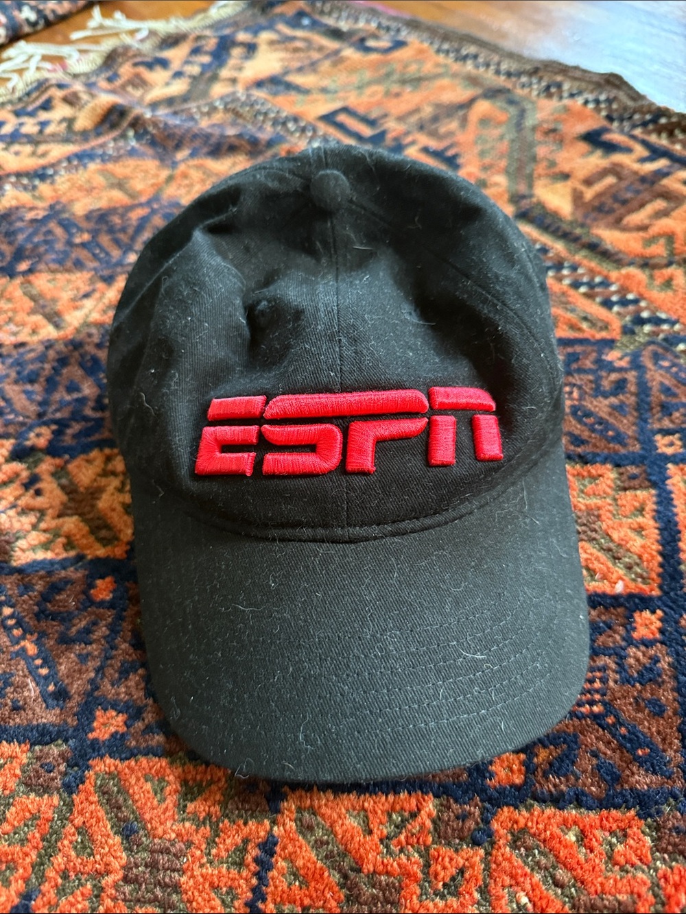 Black Cap with Red Accent Embroidery